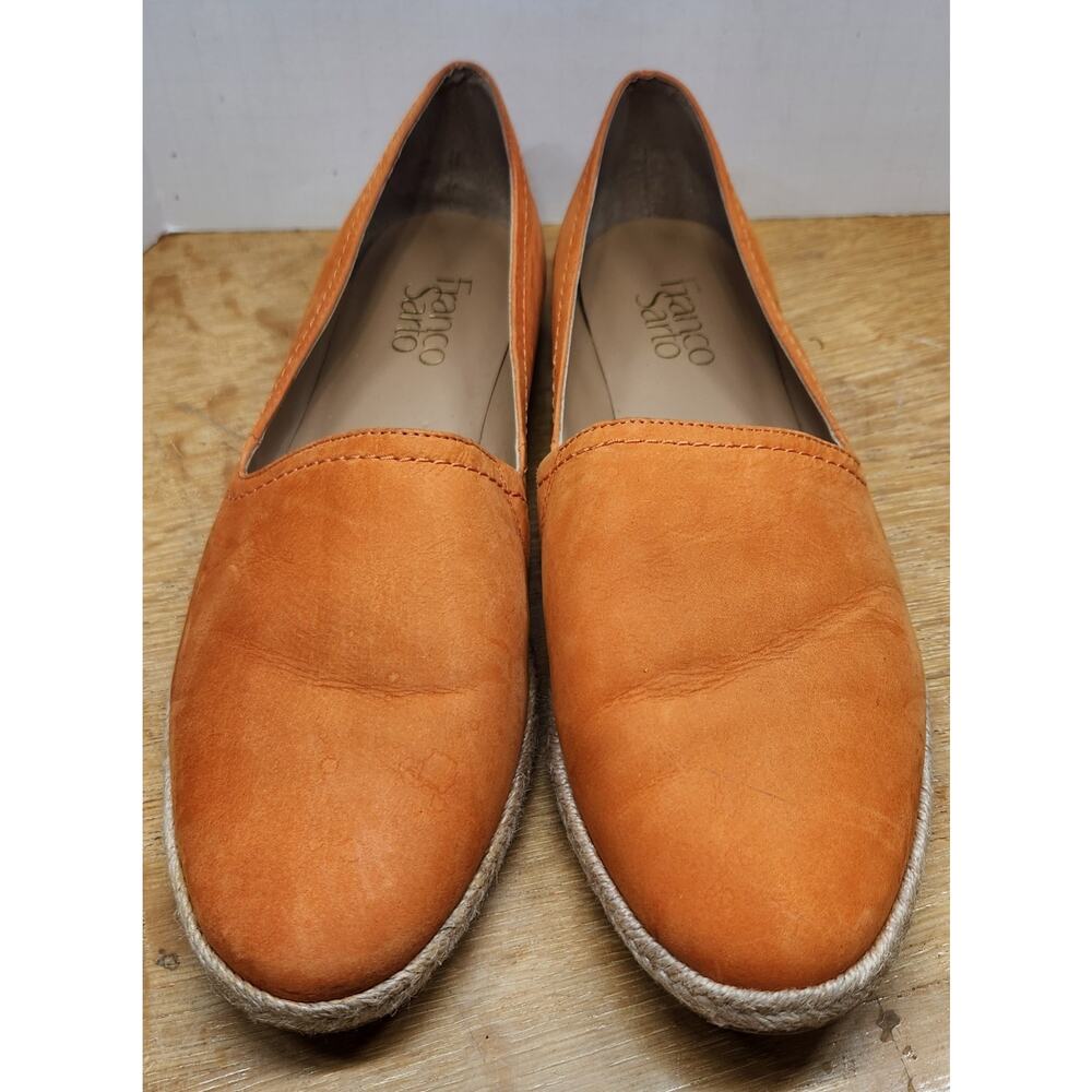 Franco Sarto Orange Slip On Espadrille Suede Flat 9M